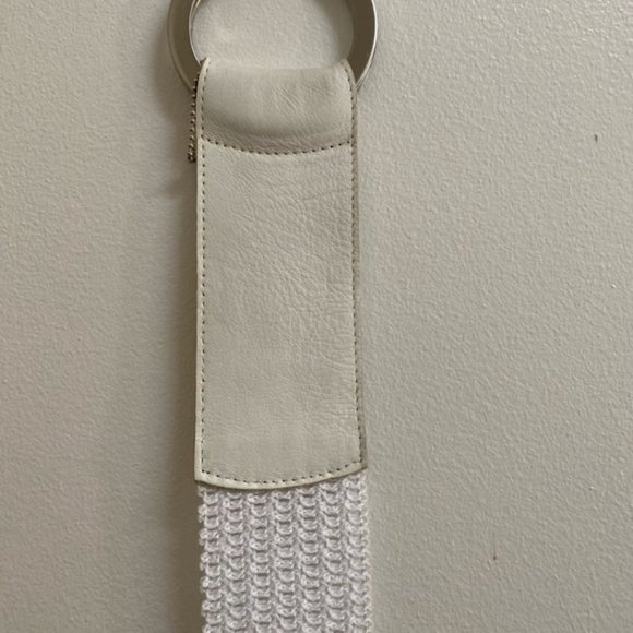 Vintage Genuine Leather Belt Elasticized White main image 4
